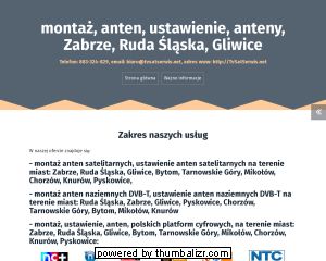 Firma TVSATSERWIS.NET wykonuje montaż naziemnej telewizji cyfrowej DVB-T jak i montaż anten satelitarnych w tym NC+, Cyfrowy Polsat, telewizja na kartę czy Orange. Zapewniamy też serwis w postaci ustawienia anten. Działamy w Gliwicach, Knurowie, Pyskowice, Zabrze, Mikołów, Ruda Śląska, Tarnowskie Góry, Bytom, Chorzów oraz okolice. Do swojej oferty usług wprowadziliśmy też: wieszanie telewizorów typu LCD - PLAZMA na ścianie,  itd. W razie pytań prosimy o kontakt: 883 324 829
