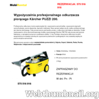 Wypożyczamy profesjonalny odkurzacz piorący Karcher Puzzi 200 do czyszczenia dywanów i tapicerki samochodowej. ./_thumb/mobirental.pl.png