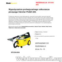 Wypożyczamy profesjonalny odkurzacz piorący Karcher Puzzi 200 do czyszczenia dywanów i tapicerki samochodowej.