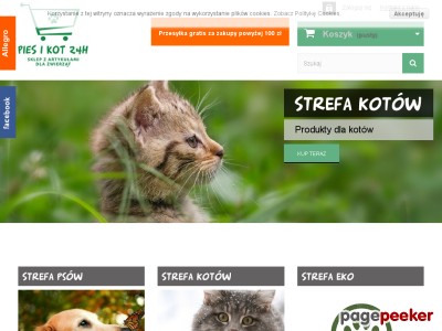 Pies i Kot 24h www.piesikot24h.pl to nowoczesny sklep oferujący karmę dla zwierząt najwyższej jakości. Oferujemy też szeroki zestaw karm weterynaryjnych Vet Life. Polecamy zdrową, pełnowartościową suchą i mokrą karmę dla psów i kotów. W naszym sklepie dostępne są również akcesoria w dużym wyborze dla domowych pupili. Posiadamy szeroką gamę produktów dla psów i kotów znanych i lubianych producentów. Serdecznie zapraszamy do zapoznania się z naszą ofertą. Każdy kochający, odpowiedzialny właściciel zwierzaka znajdzie tu coś dla swojego pupila. ./_thumb/piesikot24h.pl.png