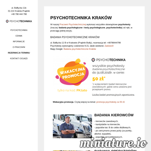Badania psychotechniczne Kraków: bez stresu, tanio, od ręki! Psychotechnika, psychotesty, medycyna pracy, badania kierowców, operatorów, wysokość.