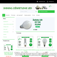 Sklep internetowy Shining ma w swojej ofercie szeroką gamę źródeł światła LED. 
Oferujemy żarówki z gwintem e27, e14, mr16, gu 10 jak i wiele rodzajów świetlówek. 
Prowadzimy sprzedaż detaliczną, jak i hurtową. ./_thumb/shining.com.pl.png
