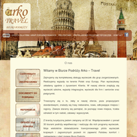 Arko-Travel to nowe biuro podróży zatrudniających jednak samych doświadczonych rezydentów i przewodników. Firma oferuje wycieczki krajowe i zagraniczne dla grup zorganizowanych (szkoły, zakłady pracy) i klientów indywidualnych. ./_thumb/www.arko-travel.pl.png