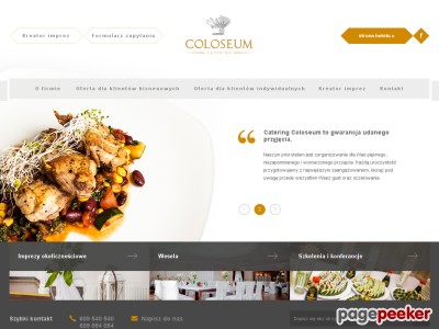 Oferta Catering Coloseum to doskonałej jakości kuchnia z całego świata. Oferta Catering Coloseum skierowana jest do klientów biznesowych i indywidualnych. Dla klientów biznesowych Catering Coloseum oferuje między innymi organizację imprez firmowych, bankietów, szkoleń oraz konferencji. Z kolei propozycja dla klientów indywidualnych to na przykład organizacja wesel, komunii, chrzcin. Catering Coloseum to potrawy najwyższej jakości, które przygotowywane są z najlepszych składników.
