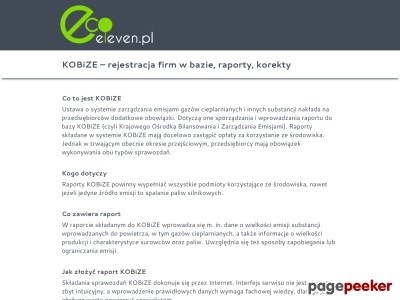 Raporty KOBiZE powinny wypełniać wszystkie firmy. Termin złożenia sprawozdania upływa ostatniego dnia lutego. EcoEleven proponuje Państwu fachową pomoc przy dokonywaniu rejestracji do bazy KOBiZE oraz profesjonalne i rzetelne sporządzanie raportów. ./_thumb/www.kobize.ecoeleven.pl.png