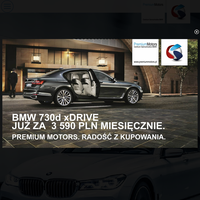 Premium Motors to używane BMW na gwarancji. Salon zajmuje się sprzedażą rocznych samochodów marki BMW. Siedziba mieści się w Gdańsku, Trójmiasto. ./_thumb/www.premiummotors.pl.png