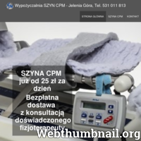 Wynajem Szyn Cpm. Bezpłatna dostawa z konsultacją doświadczonego fizjoterapeuty. Tel. 531 011 813
 ./_thumb/www.szynacpm.jelenia-gora.pl.png