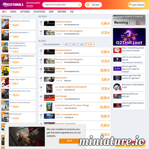 G2troll compares prices for video games across the globe. Moreover we show you how to get free games and big discounts at our platform. Interact with us and be rewarded for it. / game product codes / gifrcards. Xbox, PlayStation, Steam, Origin, Uplay, Battle.net