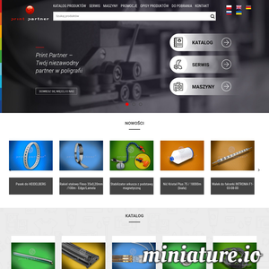 Zapraszamy na stronę internetową firmy Print-Partner, gdzie znajdziesz pełny katalog kilkadziesiąt tys. pozycji części zamiennych do maszyn poligraficznych i introligatorskich, same maszyny oraz zapoznasz się z ofertą serwisu naprawy konserwacji i utrzymania w dobrej sprawności tychże maszyn. Print Partner jest czołowym dostawcą części zamiennych i materiałów dla przemysłu poligraficznego w Polsce i na świecie. Firma funkcjonuje na rynku już od 20 lat wciąż zwiększając zakres oferowanych produktów i usług. Współpracuje z uznanymi na rynku, renomowanymi producentami podzespołów i materiałów eksploatacyjnych oraz samych części. Ponad 2 000 klientów w Polsce i na całym świecie. Oferuje w dobrej cenie wysokiej klasy urządzenia, podzespoły i akcesoria dla drukarni i introligatorni, oraz profesjonalny serwis wszelkich maszyn poligraficznych. Sprawdź zadzwoń 483630974 napisz info@print-partner.eu ./_thumb1/print-partner.eu.png