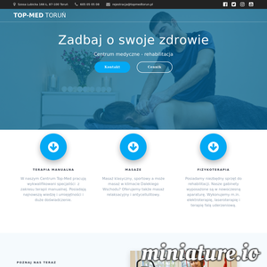 Zadbaj o swoje zdrowie w Centrum medycznym Top-Med. Nasz ośrodek rehabilitacji Toruń  specjalizuje się miedzy innymi w zabiegach takich jak terapia manualna, fizykoterapia, kinezyterapia, a także różnego rodzaju masaże. Cała nasza oferta dostępna jest na naszej stronie internetowej www.topmedtorun.pl/.  ./_thumb1/topmedtorun.pl.png