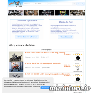 Chcesz mieć dobry motocykl nasz portal jest dla Ciebie. U nas znajdziesz motocykle, mechaników, części, akcesoria, odzież motocyklową. Przeczytasz opinie o sprzedawcy lub wystawisz opinie o mechaniku. Wystaw na sprzedaz swój motocykl za darmo!