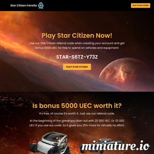 Use our Star Citizen referral code to get bonus 5000 UEC that you can spend on vehicles and weapons. Register today and start playing Star Citizen!

STAR-S6TZ-Y73Z ./_thumb1/www.starcitizen.fun.png