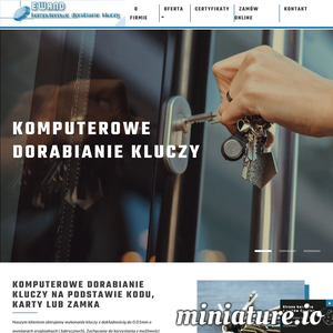 Komputerowe dorabianie kluczy online na całą Polskę na podstawie kodu, karty lub zdjęcia klucza.
Dorabiamy klucze do mebli, mieszkań, samochodów, motorów, sejfów, bagażników samochodowych, łodzi, samolotów, lokomotyw itp.
Jako jedni z pierwszych firm w Polsce pracujemy na maszynach sterowanych komputerowo, 
a obecnie jako jedyni w Polsce posiadamy status „Platynowego Serwisu” wydanego przez 
największego na świecie producenta maszyn do dorabiania kluczy – firmę SILCA.
 ./_thumb2/ewand.com.pl.png